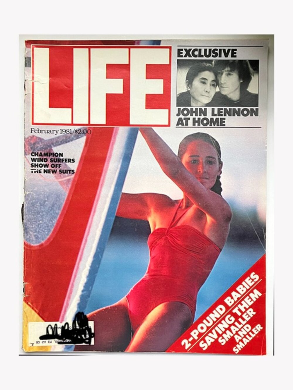 Vintage 80s Life Magazine February 1981: Lennon Interview, Windsurfers, Retro Ad